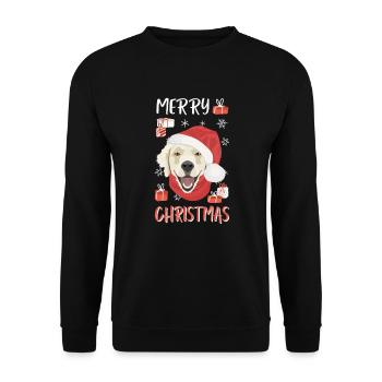 Golden Retriever Merry Christmas - Unisex Sweatshirt - black - Front - Alina (178cm) & Michal (187cm)