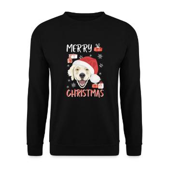 Golden Retriever Merry Christmas - Unisex Sweatshirt - black - Front - Alina (178cm) & Michal (187cm)