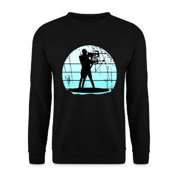 BIATHLON - Schießstand - Wintersport - Unisex Pullover - Schwarz - Vorne - Alina (178cm) & Michal (187cm)