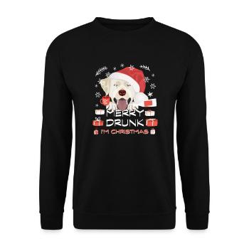 Marché de Noël du Labrador - Sweat-shirt Unisexe - noir - Devant - Alina (178cm) & Michal (187cm)