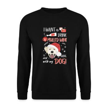 Labrador vin chaud Noël - Sweat-shirt Unisexe - noir - Devant - Alina (178cm) & Michal (187cm)