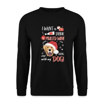 Labrador vin chaud Noël - Sweat-shirt Unisexe - noir - Devant - Alina (178cm) & Michal (187cm)