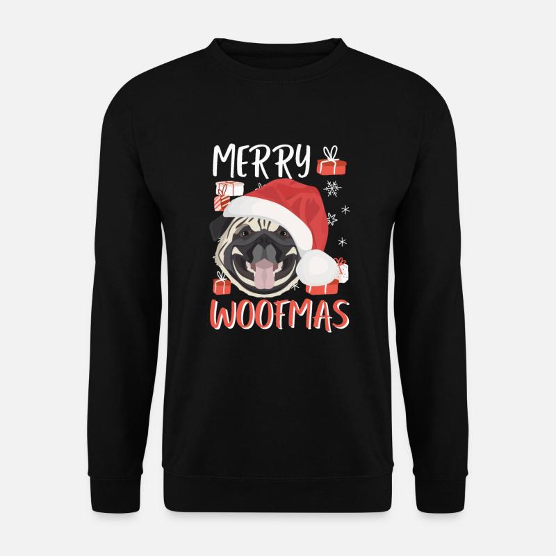 Pug Merry Christmas - Unisex Sweatshirt - black