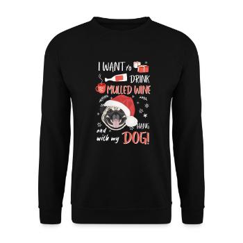 Carlin Vin chaud Noël - Sweat-shirt Unisexe - noir - Devant - Alina (178cm) & Michal (187cm)