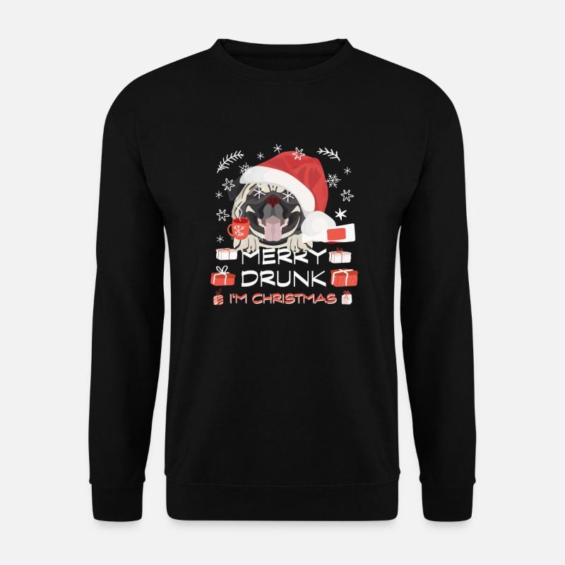 Mops Weihnachtsmarkt - Unisex Pullover - Schwarz
