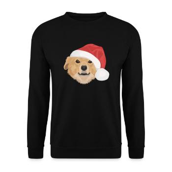 Nova Scotia Retriever Frohe Weihnachten - Unisex Pullover - Schwarz - Vorne - Alina (178cm) & Michal (187cm)