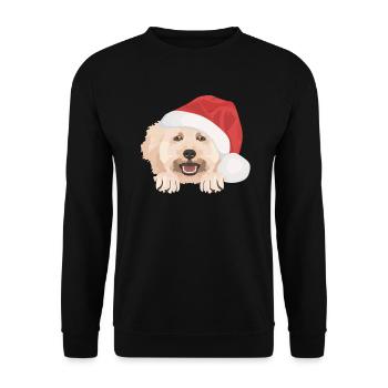 Pudel Frohe Weihnachten - Unisex Pullover - Schwarz - Vorne - Alina (178cm) & Michal (187cm)