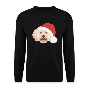 Pudel Frohe Weihnachten - Unisex Pullover - Schwarz - Vorne - Alina (178cm) & Michal (187cm)