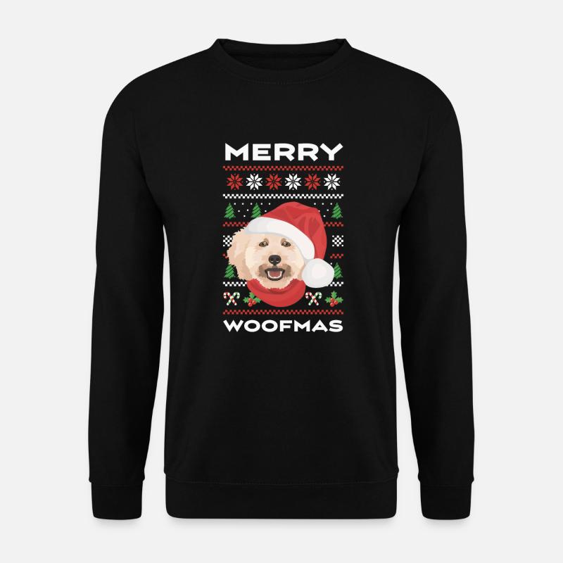 Pudel Frohe Weihnachten - Unisex Pullover - Schwarz