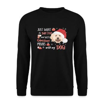 Pudel Frohe Weihnachten - Unisex Pullover - Schwarz - Vorne - Alina (178cm) & Michal (187cm)