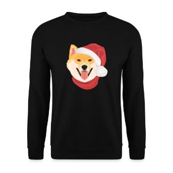 Shiba Inu Joyeux Noël - Sweat-shirt Unisexe - noir - Devant - Alina (178cm) & Michal (187cm)