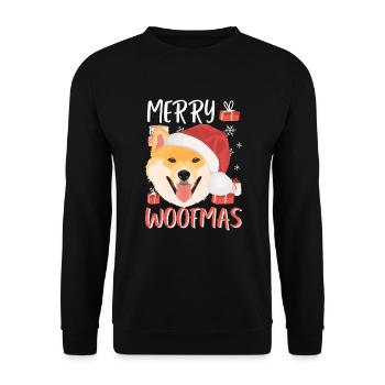 Shiba Inu Joyeux Noël - Sweat-shirt Unisexe - noir - Devant - Alina (178cm) & Michal (187cm)