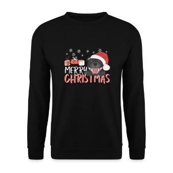 Staffordshire Bull Terrier Joyeux Noël - Sweat-shirt Unisexe - noir - Devant - Alina (178cm) & Michal (187cm)