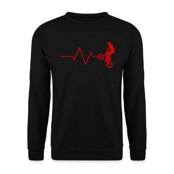 Cycliste Cycliste Cascade Heartbeat BMX - Sweat-shirt Unisexe - noir - Devant - Alina (178cm) & Michal (187cm)