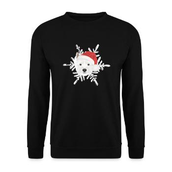 West Highland Terrier Frohe Weihnachten - Unisex Pullover - Schwarz - Vorne - Alina (178cm) & Michal (187cm)