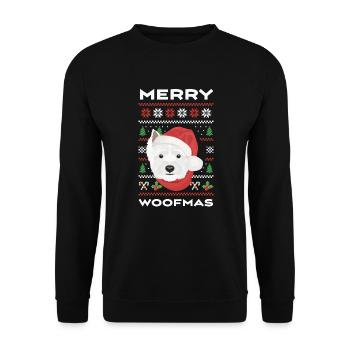 West Highland Terrier Joyeux Noël - Sweat-shirt Unisexe - noir - Devant - Alina (178cm) & Michal (187cm)