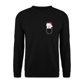 West Highland Terrier Joyeux Noël - Sweat-shirt Unisexe - noir - Devant - Alina (178cm) & Michal (187cm)
