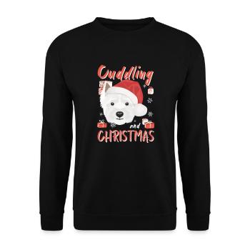 West Highland Terrier Joyeux Noël - Sweat-shirt Unisexe - noir - Devant - Alina (178cm) & Michal (187cm)