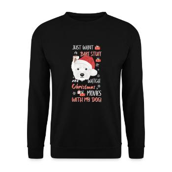 West Highland Terrier Joyeux Noël - Sweat-shirt Unisexe - noir - Devant - Alina (178cm) & Michal (187cm)