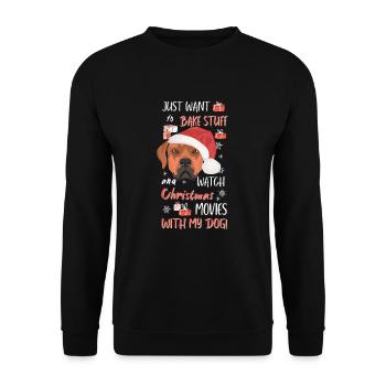 Rhodesian Ridgeback Merry Christmas - Unisex Sweatshirt - black - Front - Alina (178cm) & Michal (187cm)
