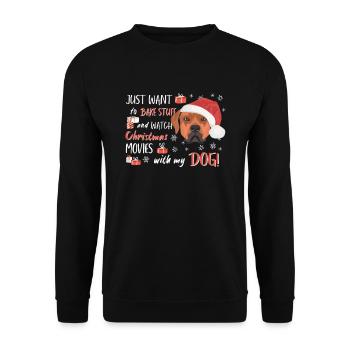 Rhodesian Ridgeback Merry Christmas - Unisex Sweatshirt - black - Front - Alina (178cm) & Michal (187cm)