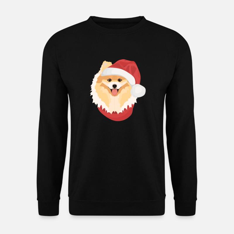Zwergspitz Frohe Weihnachten - Unisex Pullover - Schwarz