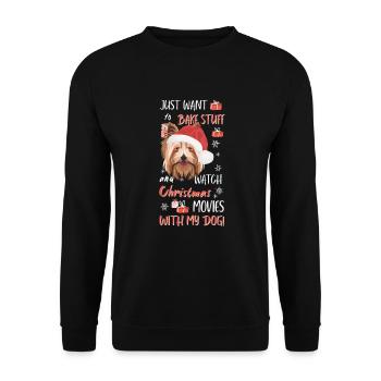 Yorkshire Terrier Joyeux Noël - Sweat-shirt Unisexe - noir - Devant - Alina (178cm) & Michal (187cm)