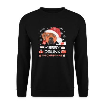 Rhodesian Ridgeback Christmas Market - Unisex Sweatshirt - black - Front - Alina (178cm) & Michal (187cm)