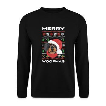 Wire-haired Dachshund Merry Christmas - Unisex Sweatshirt - black - Front - Alina (178cm) & Michal (187cm)