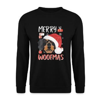 Wire-haired Dachshund Merry Christmas - Unisex Sweatshirt - black - Front - Alina (178cm) & Michal (187cm)