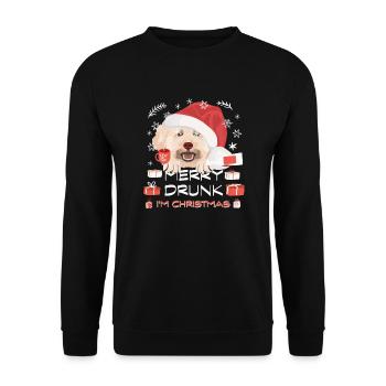 Poodle Christmas Market - Unisex Sweatshirt - black - Front - Alina (178cm) & Michal (187cm)