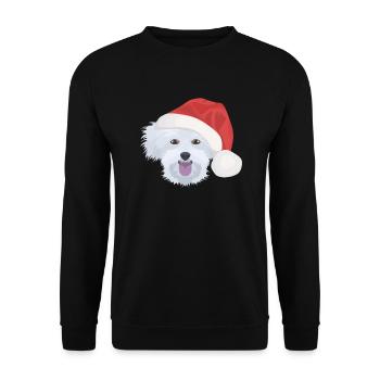 Malteser Merry Christmas - Unisex Sweatshirt - black - Front - Alina (178cm) & Michal (187cm)