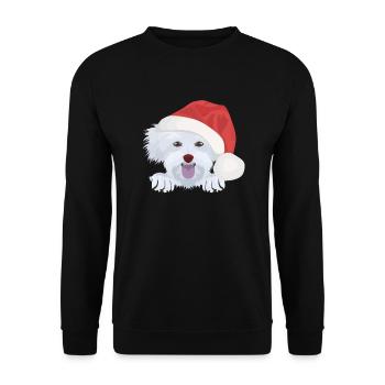 Malteser Merry Christmas - Unisex Sweatshirt - black - Front - Alina (178cm) & Michal (187cm)