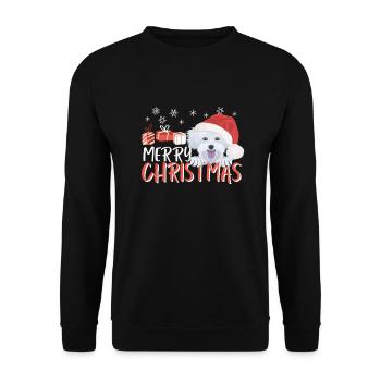 Malteser Merry Christmas - Unisex Sweatshirt - black - Front - Alina (178cm) & Michal (187cm)