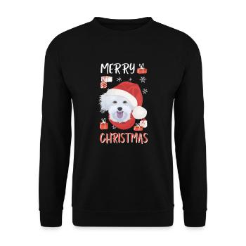 Malteser Merry Christmas - Unisex Sweatshirt - black - Front - Alina (178cm) & Michal (187cm)