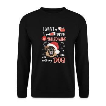 Leonberger Glühwein Noël - Sweat-shirt Unisexe - noir - Devant - Alina (178cm) & Michal (187cm)
