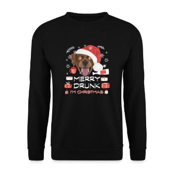 Marché de Noël du Labrador - Sweat-shirt Unisexe - noir - Devant - Alina (178cm) & Michal (187cm)