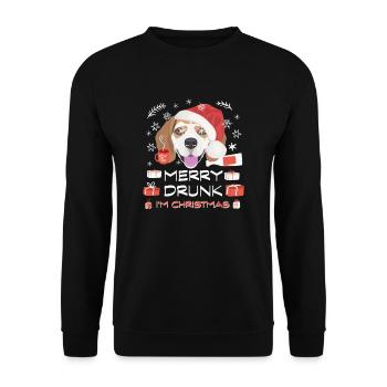 Marché de Noël de Beagle - Sweat-shirt Unisexe - noir - Devant - Alina (178cm) & Michal (187cm)