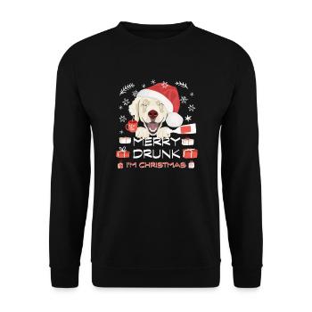 Golden Retriever Christmas Market - Unisex Sweatshirt - black - Front - Alina (178cm) & Michal (187cm)