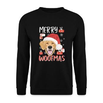 Golden Retriever Merry Christmas - Unisex Sweatshirt - black - Front - Alina (178cm) & Michal (187cm)