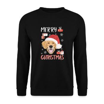 Golden Retriever Merry Christmas - Unisex Sweatshirt - black - Front - Alina (178cm) & Michal (187cm)