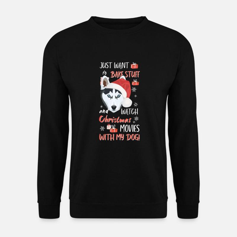 Husky Frohe Weihnachten - Unisex Pullover - Schwarz
