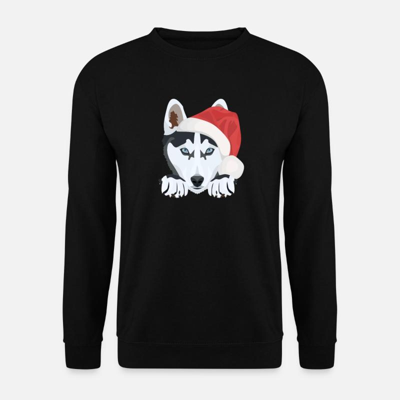 Husky Frohe Weihnachten - Unisex Pullover - Schwarz