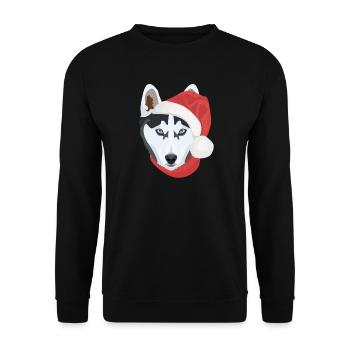 Husky Joyeux Noël - Sweat-shirt Unisexe - noir - Devant - Alina (178cm) & Michal (187cm)