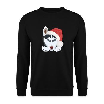 Husky Joyeux Noël - Sweat-shirt Unisexe - noir - Devant - Alina (178cm) & Michal (187cm)