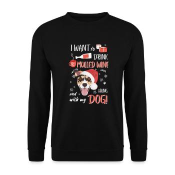 Jack Russell Terrier Mulled Wine Christmas - Unisex Sweatshirt - black - Front - Alina (178cm) & Michal (187cm)