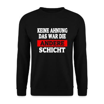 War Die Andere Schicht - Schichtarbeit - Unisex Pullover - Schwarz - Vorne - Alina (178cm) & Michal (187cm)