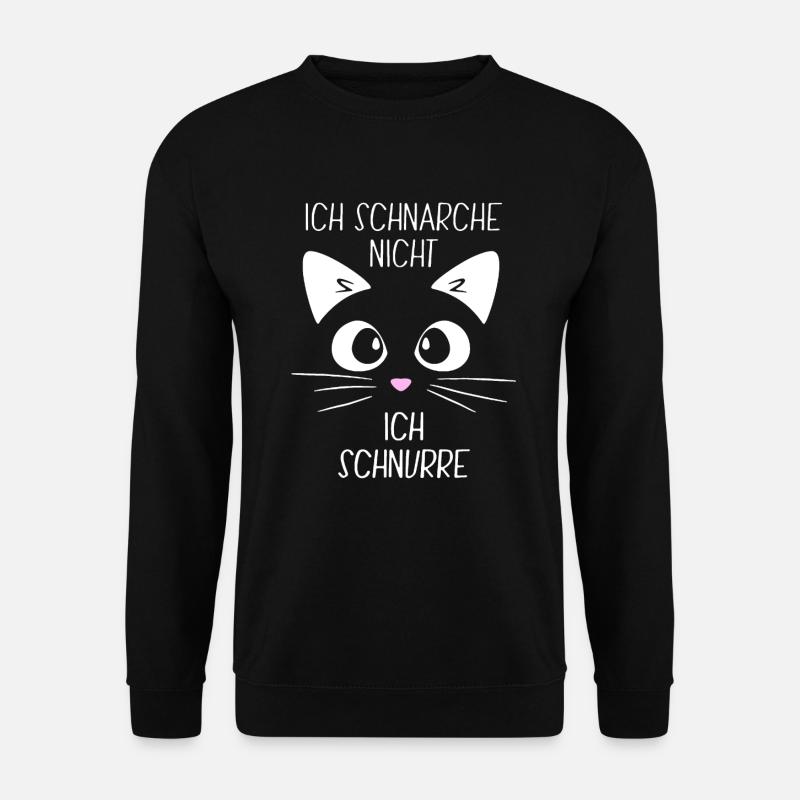 Schlafshirt - Ich schnarche nicht Ich schnurre - Unisex Pullover - Schwarz