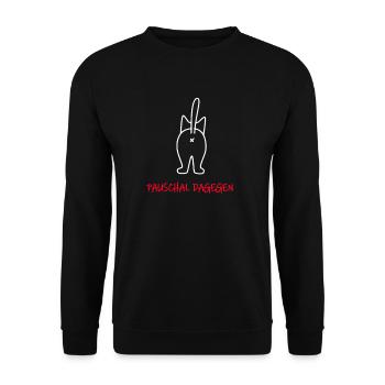 Pauschal dagegen - Unisex Pullover - Schwarz - Vorne - Alina (178cm) & Michal (187cm)