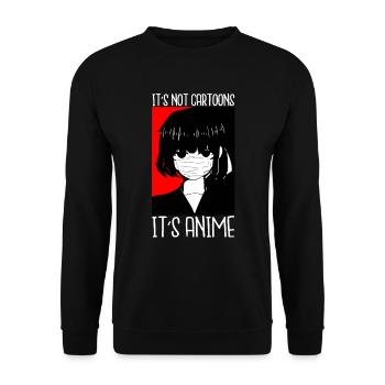 Its Not Cartoons Its Anime - Unisex Pullover - Schwarz - Vorne - Alina (178cm) & Michal (187cm)